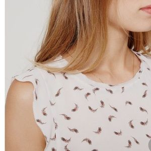 Loft Peacock Print Blouse